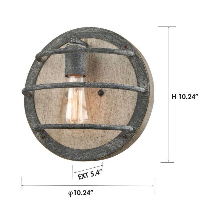 Rustic Wood Wall Sconce Oak with Mock-Mold Finish