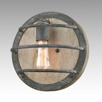 Rustic Wood Wall Sconce Oak with Mock-Mold Finish