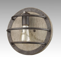 Industrial Wood Plate Wall Sconces Lighting Fixture