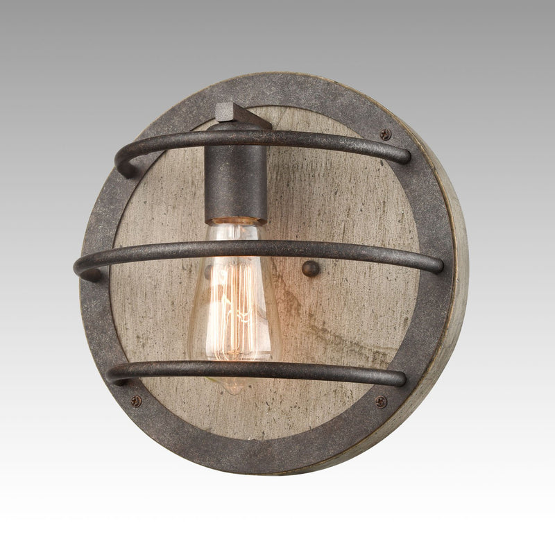 Industrial Wood Plate Wall Sconces Lighting Fixture
