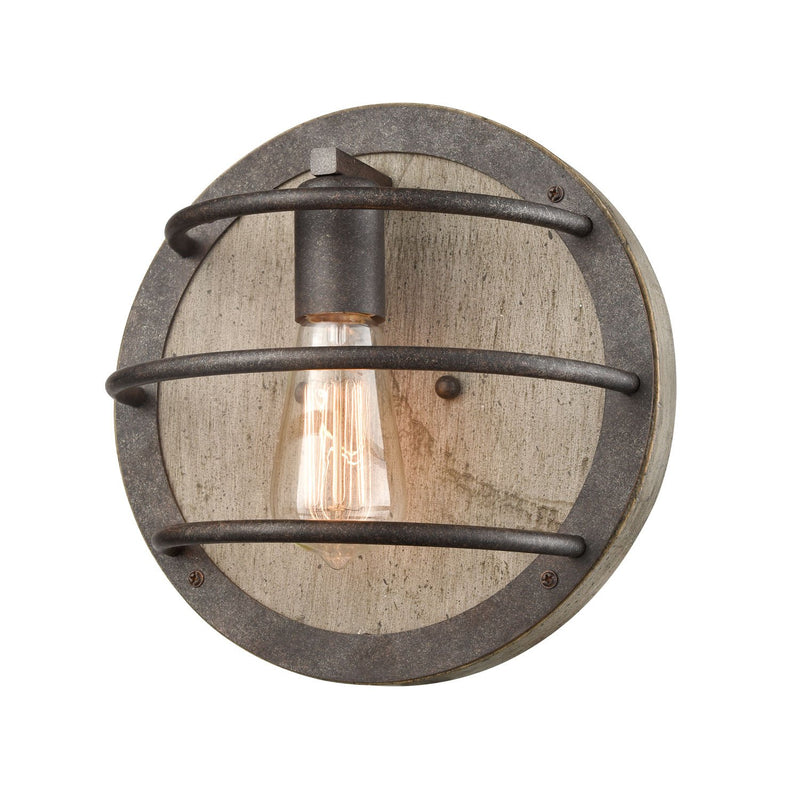 Industrial Wood Plate Wall Sconces Lighting Fixture