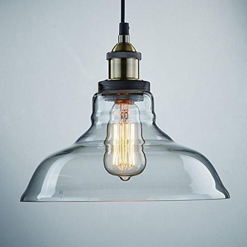 Imola Industrial Edison Vintage Style 1-Light Pendant Glass Hanging Light ( Antique Bronze )