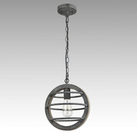 Globe Wood Pendant Light Stained Mock-Mold Finish