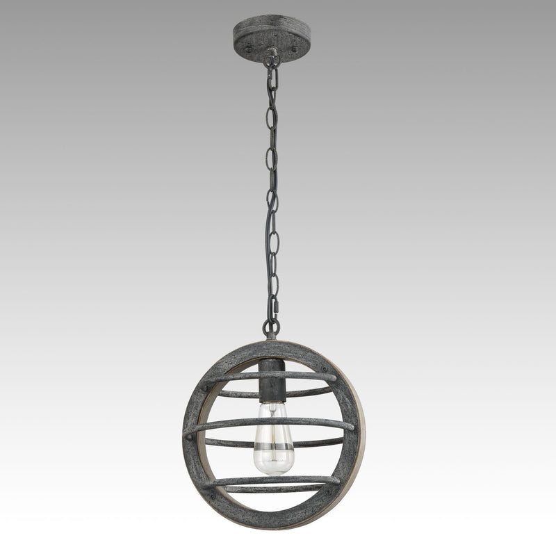 Globe Wood Pendant Light Stained Mock-Mold Finish