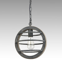 Globe Wood Pendant Light Stained Mock-Mold Finish