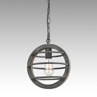 Globe Wood Pendant Light Stained Mock-Mold Finish