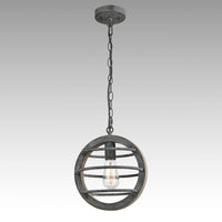 Globe Wood Pendant Light Stained Mock-Mold Finish