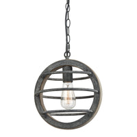 Globe Wood Pendant Light Stained Mock-Mold Finish