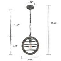 Globe Wood Pendant Light Stained Mock-Mold Finish