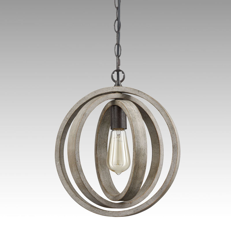 Staircase Globe Metal Rustic Wood chandeliers with 1 Light