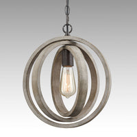 Staircase Globe Metal Rustic Wood chandeliers with 1 Light