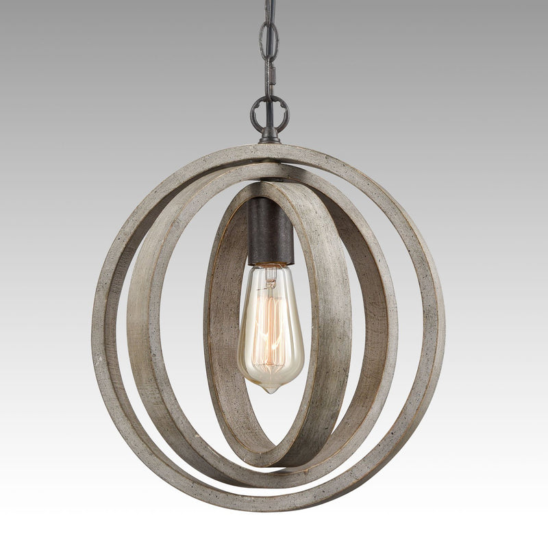 Staircase Globe Metal Rustic Wood chandeliers with 1 Light