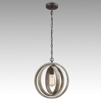 Staircase Globe Metal Rustic Wood chandeliers with 1 Light