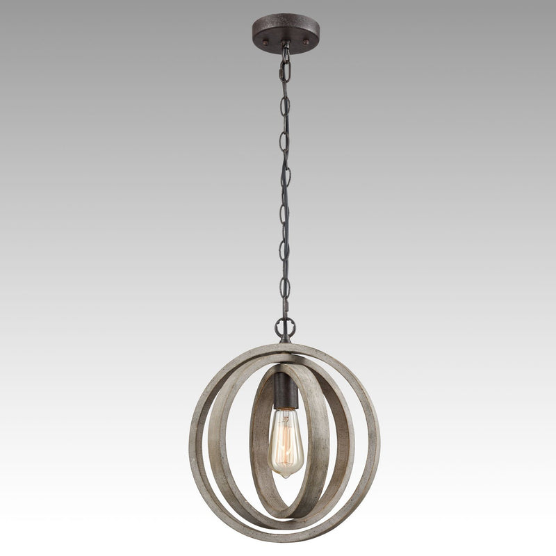 Staircase Globe Metal Rustic Wood chandeliers with 1 Light