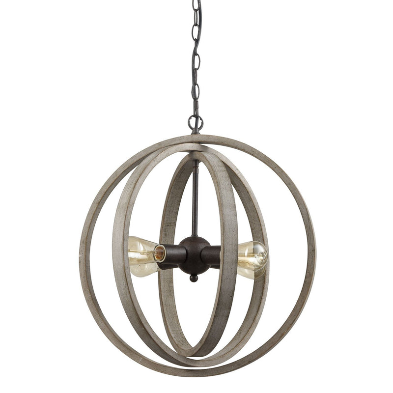 Globe Metal Rustic Wood Dining Room chandeliers with 4 Lights