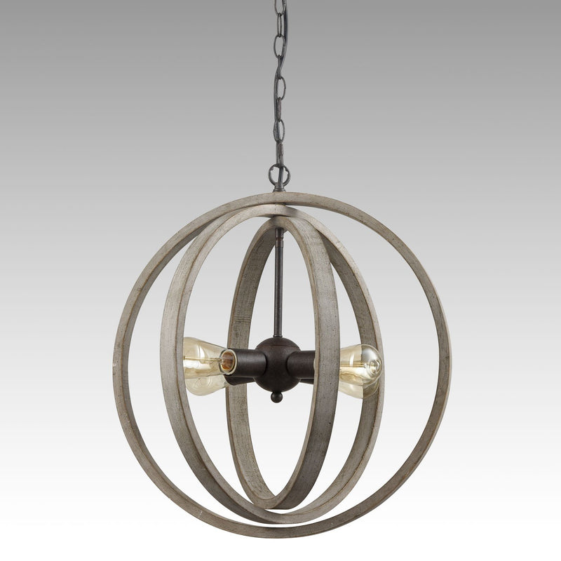 Globe Metal Rustic Wood Dining Room chandeliers with 4 Lights