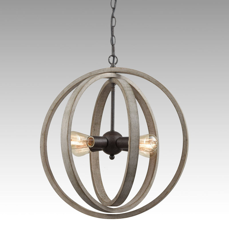 Globe Metal Rustic Wood Dining Room chandeliers with 4 Lights