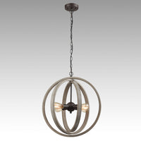 Globe Metal Rustic Wood Dining Room chandeliers with 4 Lights