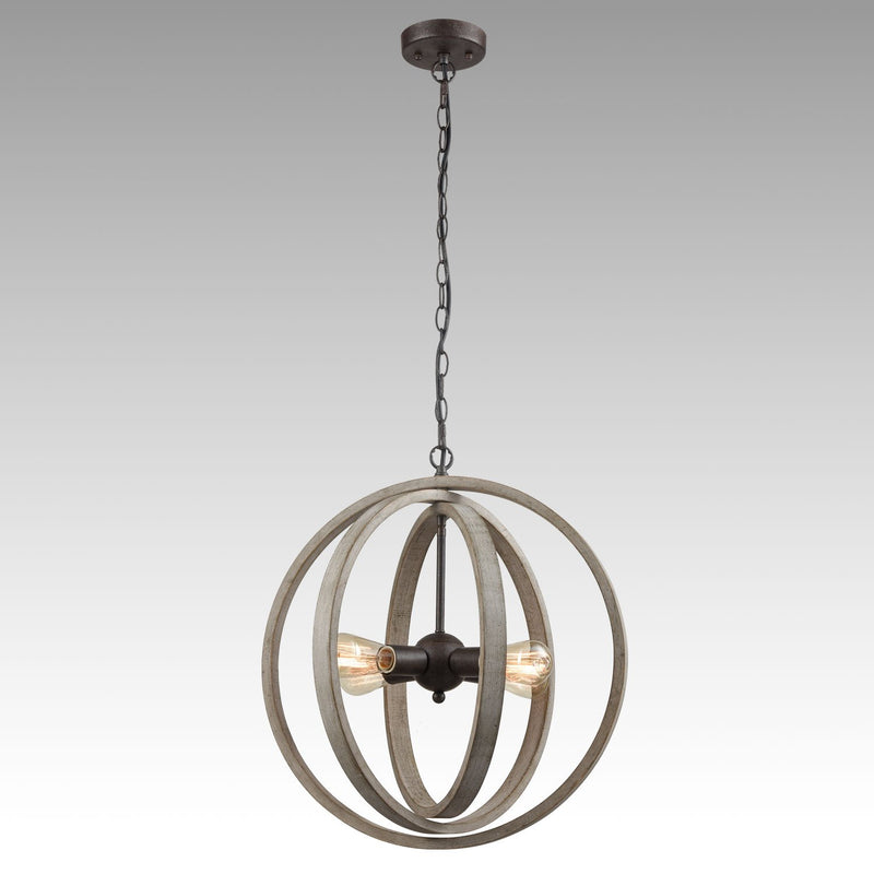 Globe Metal Rustic Wood Dining Room chandeliers with 4 Lights