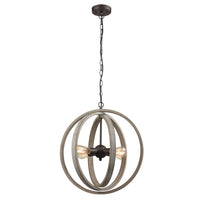 Globe Metal Rustic Wood Dining Room chandeliers with 4 Lights
