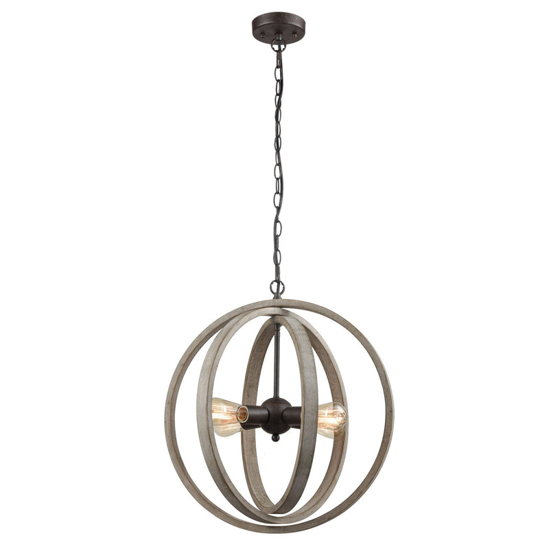 Globe Metal Rustic Wood Dining Room chandeliers with 4 Lights