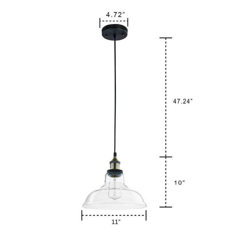 Imola Industrial Edison Vintage Style 1-Light Pendant Glass Hanging Light ( Antique Bronze )