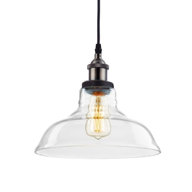 Imola Industrial Edison Vintage Style 1-Light Pendant Glass Hanging Light ( Antique Bronze )