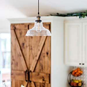 Imola Industrial Edison Vintage Style 1-Light Pendant Glass Hanging Light ( Antique Bronze )