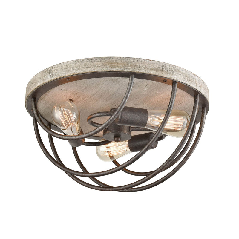 Rustic Flush Mount Ceiling Lights Distressed Wooden Lights