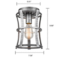 Antique Silver Lantern Cage Flush Mount Ceiling Lights