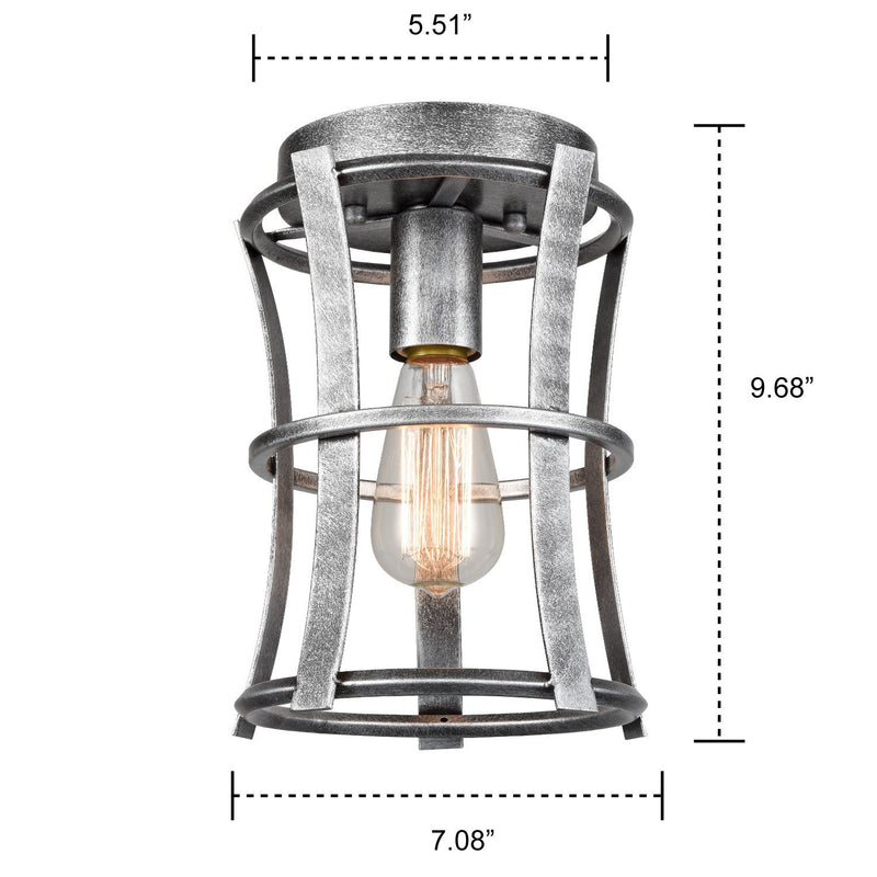 Antique Silver Lantern Cage Flush Mount Ceiling Lights