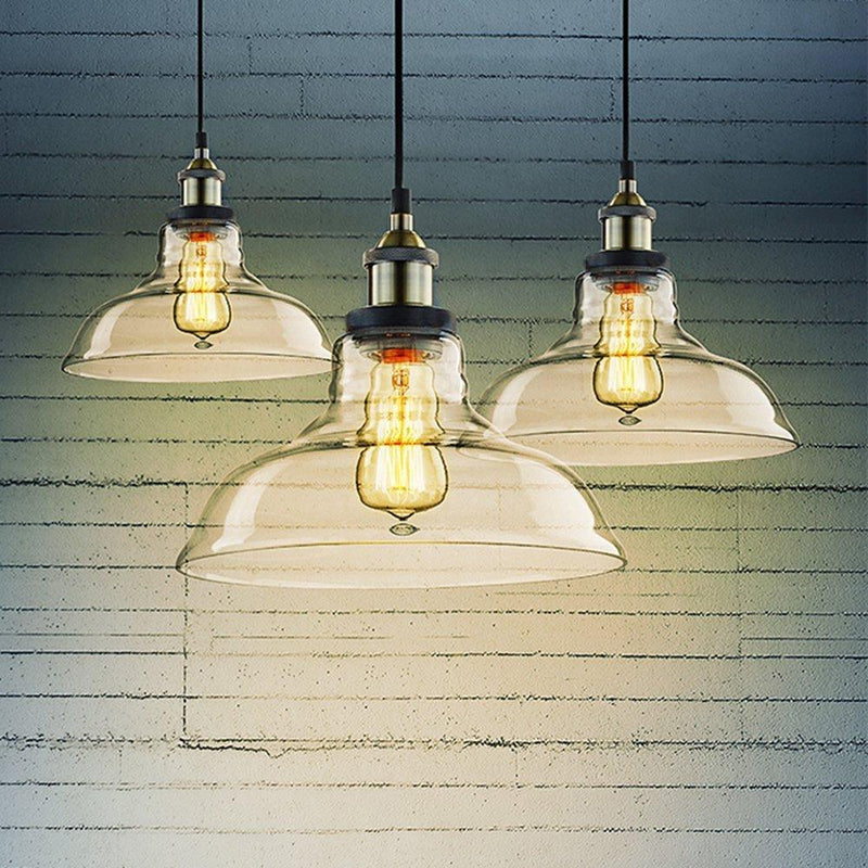 Imola Industrial Edison Vintage Style 1-Light Pendant Glass Hanging Light ( Antique Bronze )