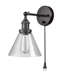 Plug In Wall Sconce Oil Rubbed Bronze with On/Off Switch Set of 2