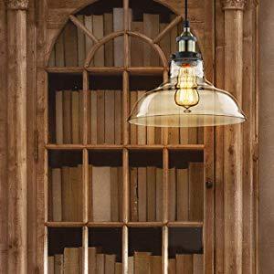 Imola Industrial Edison Vintage Style 1-Light Pendant Glass Hanging Light ( Antique Bronze )