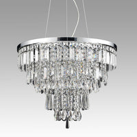 Contemporary Faceted Crystal Six Lights Chandelier/Pendant Light
