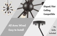 Caserta Sputnik Chandelier Metal 12-Light Ceiling Light Foyer Pendant LED ORB Chandelier Lighting