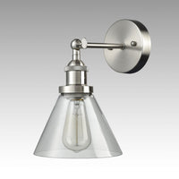 Plug In Wall Sconce Brushed Nickel with On/Off Switch Set of 2