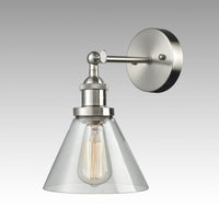 Plug In Wall Sconce Brushed Nickel with On/Off Switch Set of 2