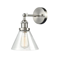 Plug In Wall Sconce Brushed Nickel with On/Off Switch Set of 2