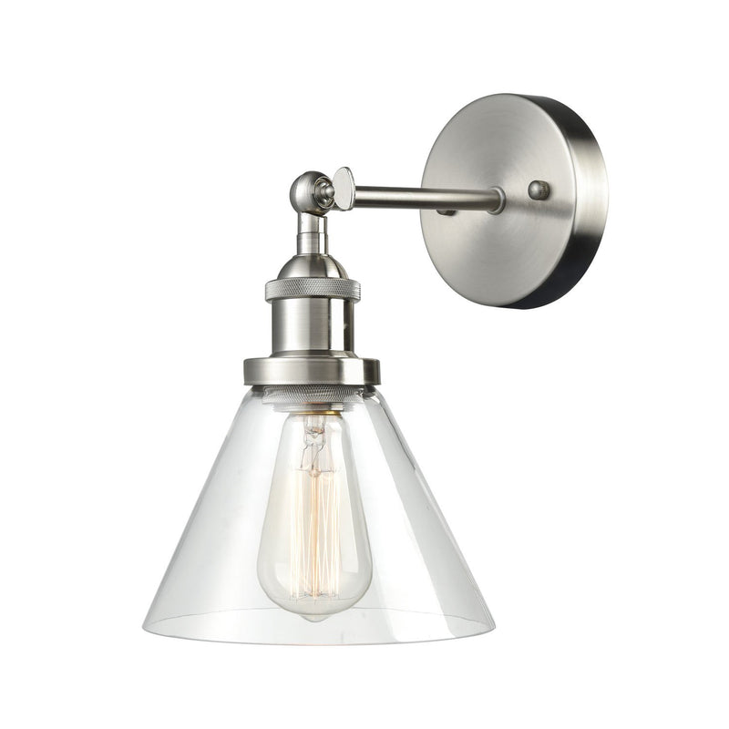 Plug In Wall Sconce Brushed Nickel with On/Off Switch Set of 2