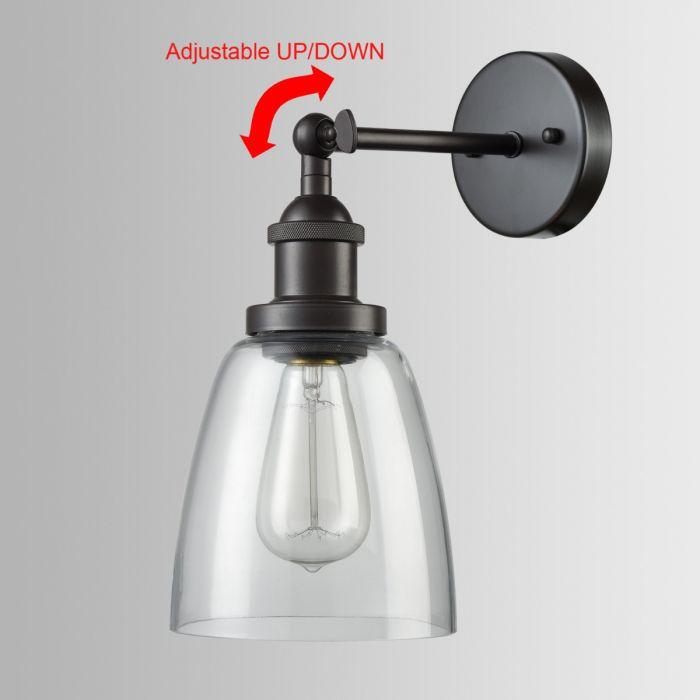 1 Light Mini Glass Wall Sconce Oil Rubbed Bronze Bath Light