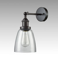 1 Light Mini Glass Wall Sconce Oil Rubbed Bronze Bath Light