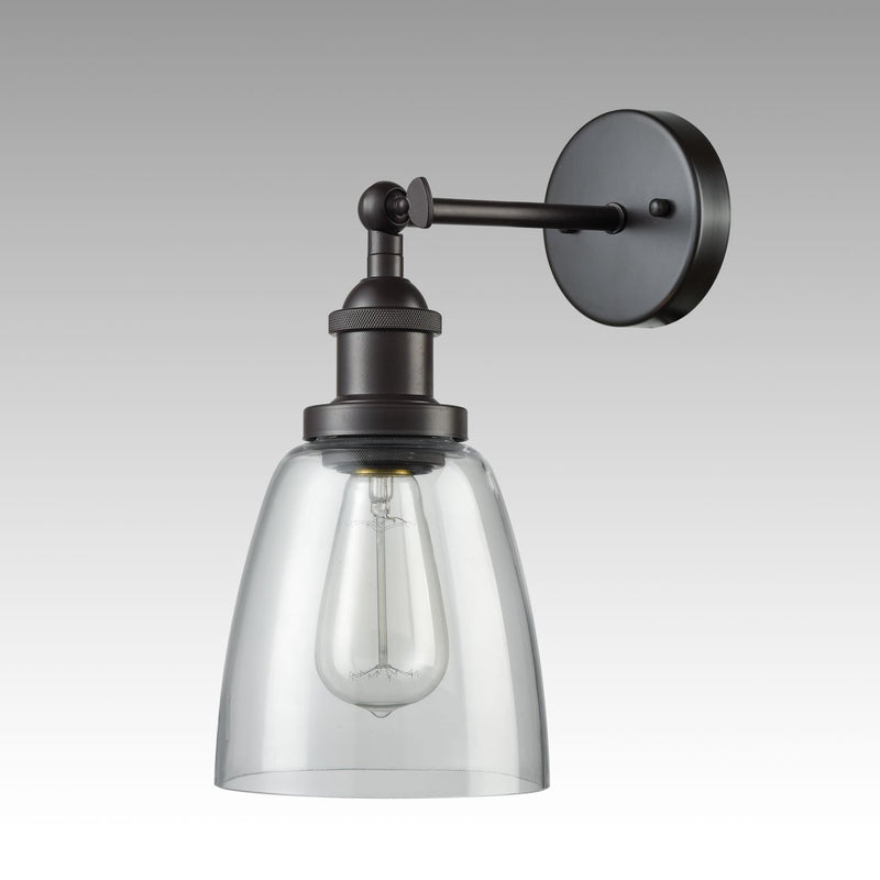 1 Light Mini Glass Wall Sconce Oil Rubbed Bronze Bath Light