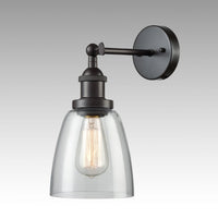 1 Light Mini Glass Wall Sconce Oil Rubbed Bronze Bath Light