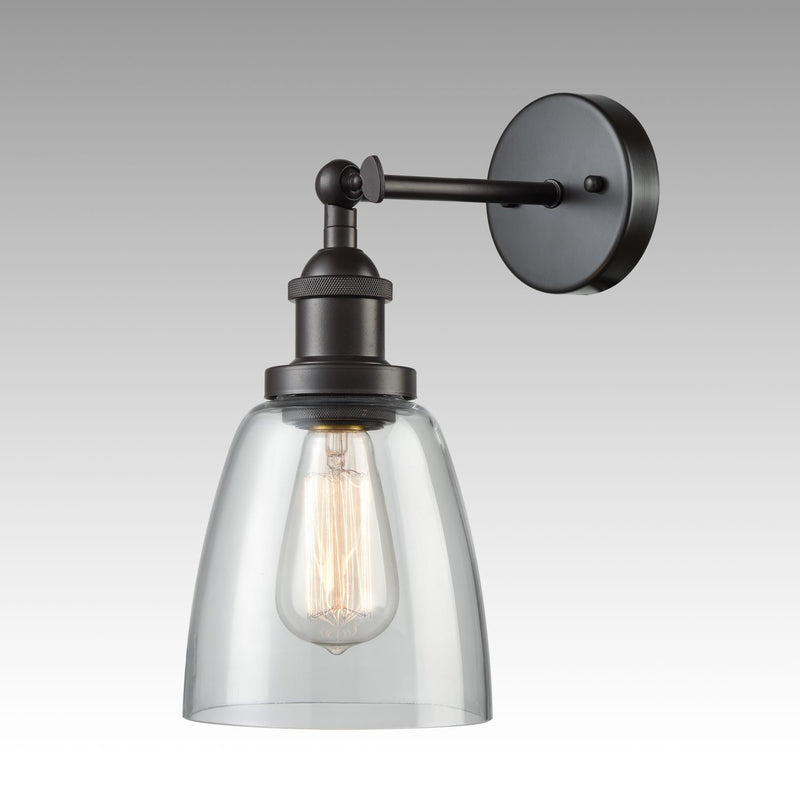 1 Light Mini Glass Wall Sconce Oil Rubbed Bronze Bath Light