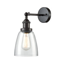 1 Light Mini Glass Wall Sconce Oil Rubbed Bronze Bath Light