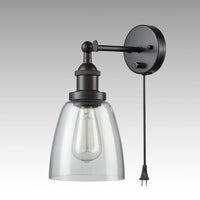 1 Light Mini Glass Wall Sconce Oil Rubbed Bronze Bath Light