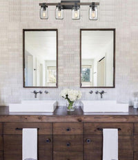 Mason Jar Glass Wall Sconce 4-Light Distressed Bath Vanity Lights