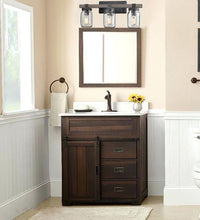 Mason Jar Glass Wall Sconce 3-Light Distressed Bath Vanity Lights