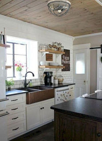 3 Light Vintage Flush Mount Ceiling Lights, Distressed Wooden Mycete Metal Finish